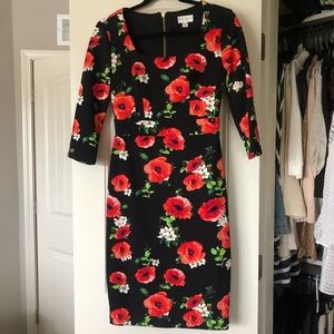 Bisou Bisou 3/4 sleeve floral print dress 2